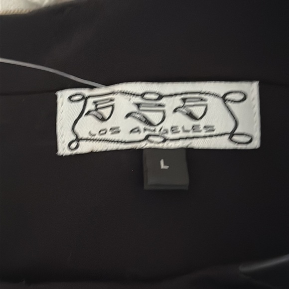 555 Los Angeles designer, black sleeveless asymmetrical w/leather midi dress - Picture 13 of 13